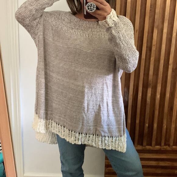 Free People- Haiku Deep side slit slouchy Sweater. S - Picture 13 of 13